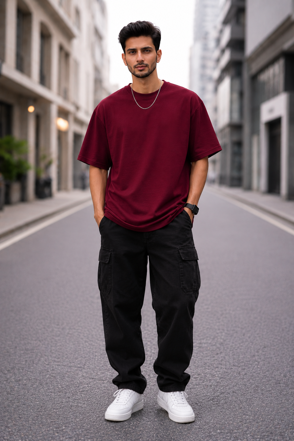 YANI- Meroon Relaxed Fit