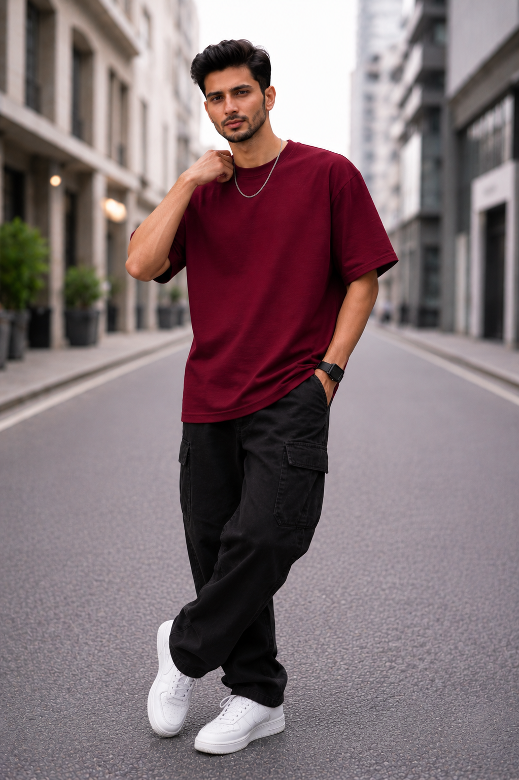 YANI- Meroon Relaxed Fit
