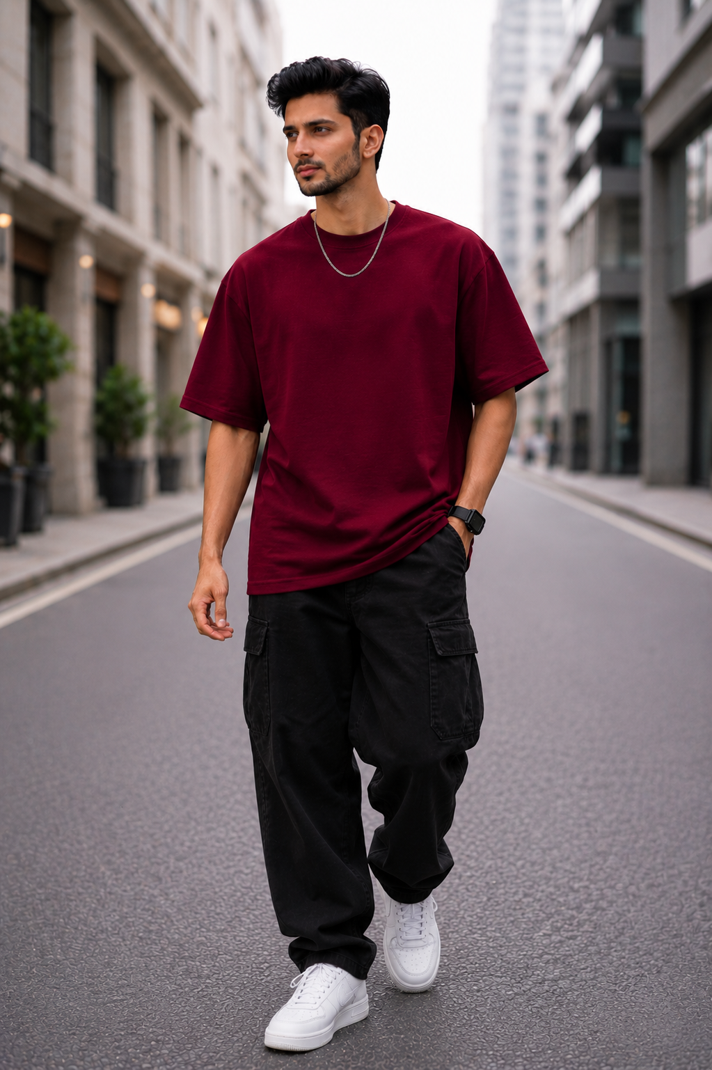 YANI- Meroon Relaxed Fit